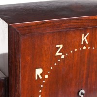 Zegar gabinetowy w stylu Art Deco, drewno. Lata 30. XX w.